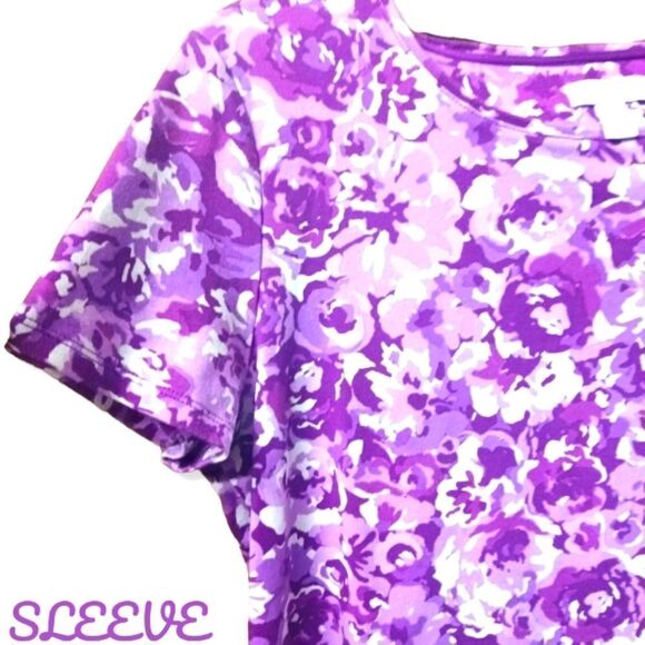 NWOT CHARTER CLUB Womens Cute Floral Short Sleeve Top. - Picture 4 of 11